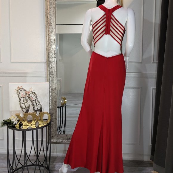 Red Formal Evening Prom Dress Gown - Picture 2 of 2